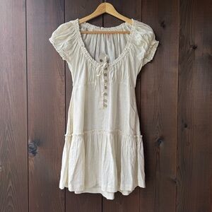 NWT FREE PEOPLE LINEN PEASANT MINI DRESS